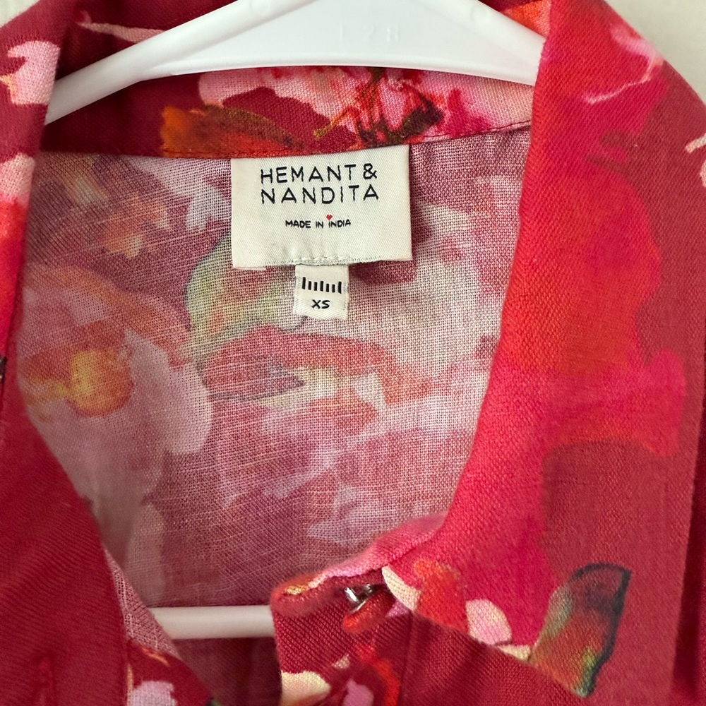 HEMANT & NANDITA Floral Red Dress - Picture 4 of 5